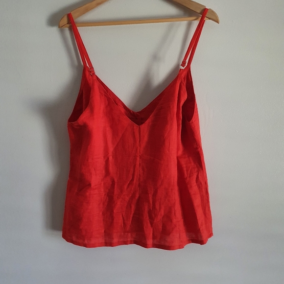 Reformation Honolulu Camisole Top | Red | Linen | Size L - Picture 8 of 9